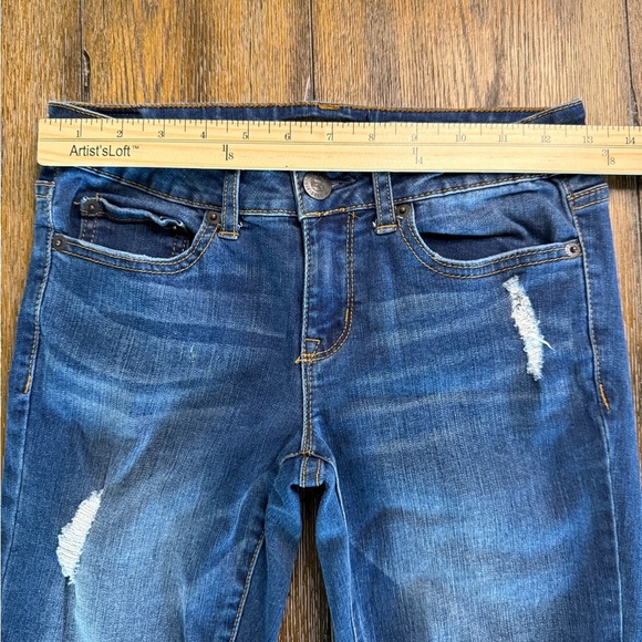 Aeropostale Women’s Blue Skinny Distressed Jegging Jeans Size 2 - Picture 7 of 12
